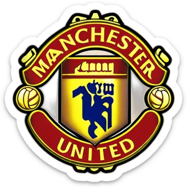 manchester united logo fusion with real madrid logo sticker