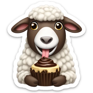 A sheep eat chocolat sticker