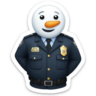 Snowman who is a police officer sticker