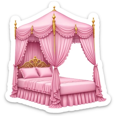 pink princess canopy bed sticker