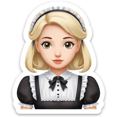 WoMan and a French maid outfit sticker