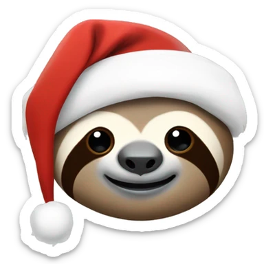Sloth with christmas hat sticker