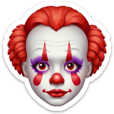 red glitter clown retarded sticker