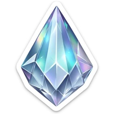 white silver iridescent nebula crystal shard sticker