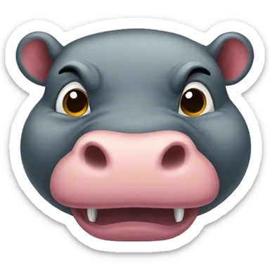 angry pygmy hippo sticker