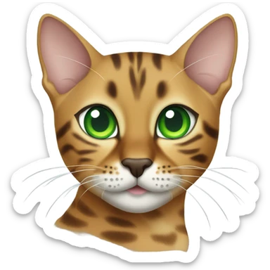 bengal cat with green eyes sticker