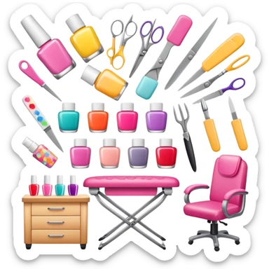 Create a cohesive and stylish set of emojis specifically for a professional nail technician.  sticker