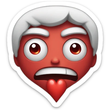Angry Pleading eyes with heart sticker