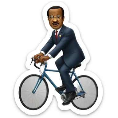 paul biya sur un velo sticker
