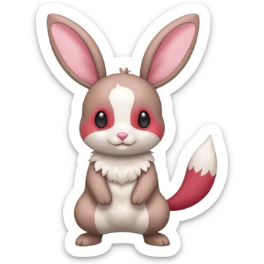 Plusle-Minccino-Bunnelby-fusion, full body sticker