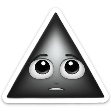 Black triangle with a face sticker