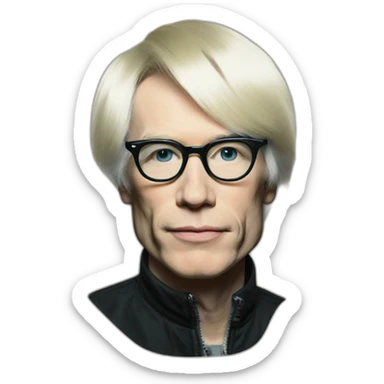 portrait of andy warhol sticker