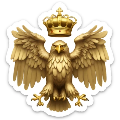 Golden double headed eagle with crown sticker