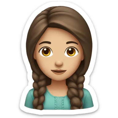 Girl with brown hair and brown eyes sticker