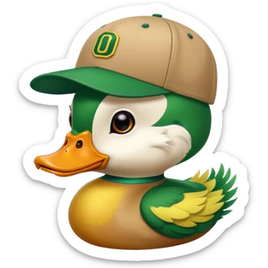 Puddles the duck university of oregon sticker
