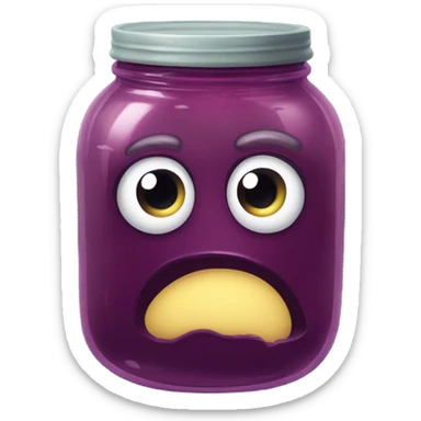 Scared jar of jelly  sticker