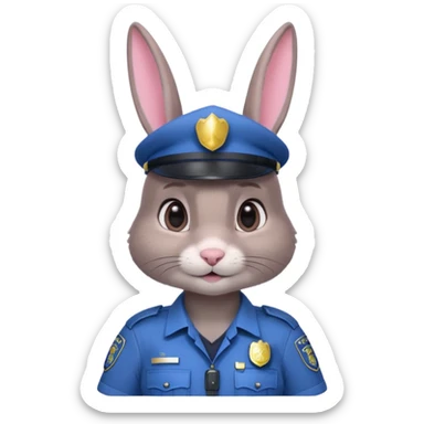 Judy Hopps (gray rabbit with police suit, without a cap) from the Zootopia Disney movie sticker