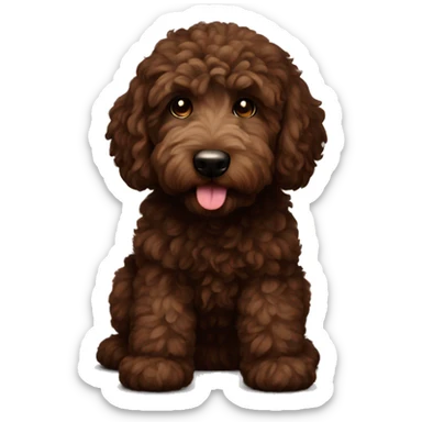 Dark brown goldendoodle  sticker