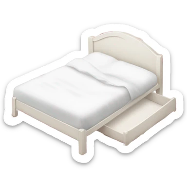 white Valentine’s Day bed with rose petals sticker