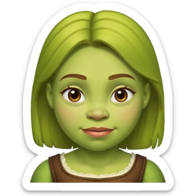 Girl with a shrek face sticker
