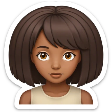 Black girl with wig on side ways sticker