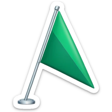 A green flag with sharp edge exact like this flag "🚩" sticker