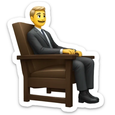 Un homme assis sur une chaise en état avachi  sticker