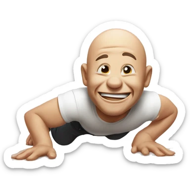 John pork doing pushups crying laughing sticker