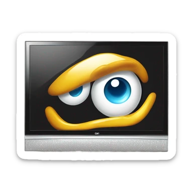 Modern TV with sparkle emoji sticker