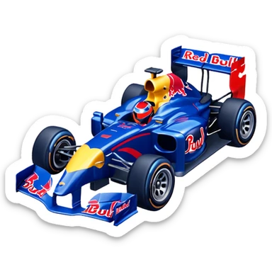 adentro de un corazon quiero un carro de Formula 1 estilo RedBull sticker