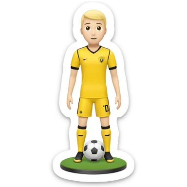 create an emoji of a yellow soccer free kick mannequin sticker