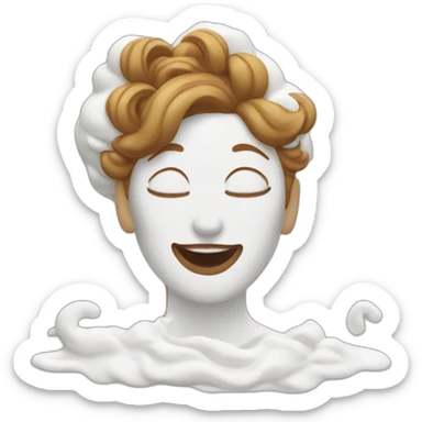 Woman covered in whipped cream sticker