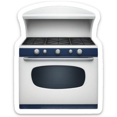 Realistic navy blue oven isolated.  sticker