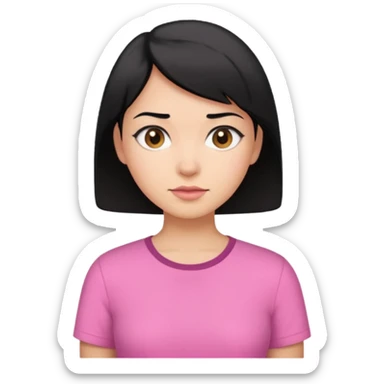 mulher de cabelo curto e preto com camisa rosa  sticker