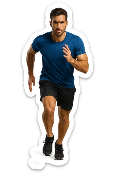 UOMO FITNESS CHE CORRE IN POSA FRONTALE sticker