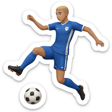 soccer player kicking a ball forward sticker