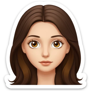 brunette woman with long hair and hazel eyes sticker
