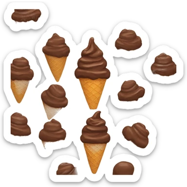 Chocolate ice cream cone sticker