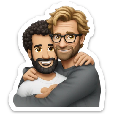 Jurgen klopp hugging male Pregnant mo Salah sticker