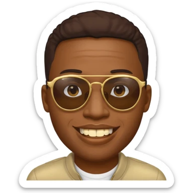 Black man with gold teeth and sun glasses sticker
