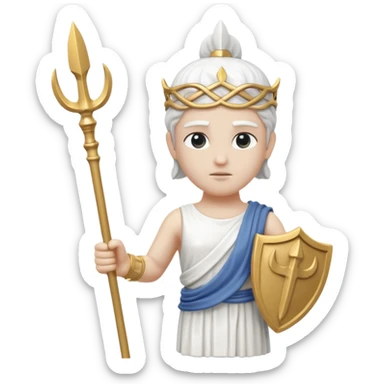 a greek white marble statue holding a marble trident. entirely make of marble. only white color no other color sticker