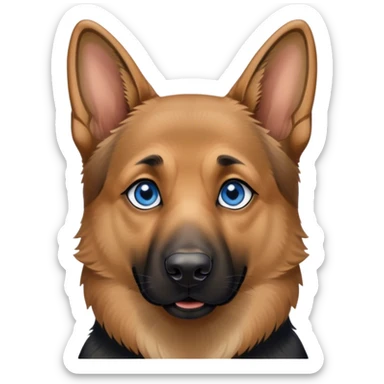german Shepard with one blue eye and one brown eye sticker