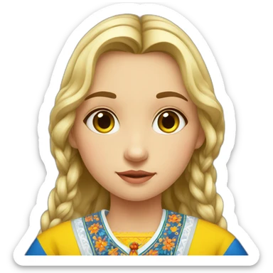 ukrainian girl in vyshyvanka sticker
