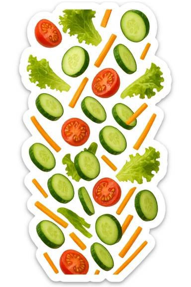 insalata che cade verticalmente sticker
