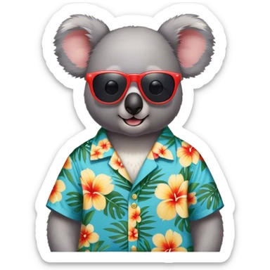 A koala with sunglasses in a hotel sticker