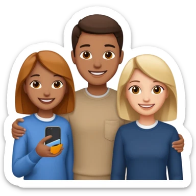 Three friends talking each other sticker