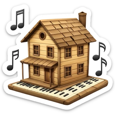 A House where music comes out sticker