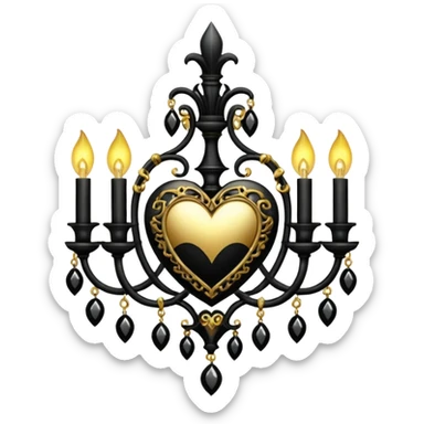heart with gothic black chandelier sticker
