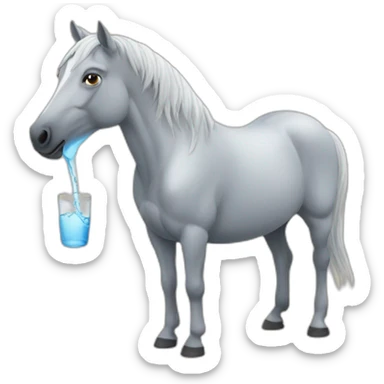 horse drinking water sticker