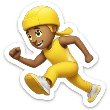 running man in yellow clothes sticker